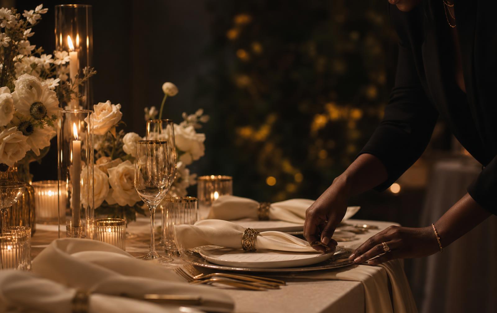 A beautifully set table for a Merida.B event